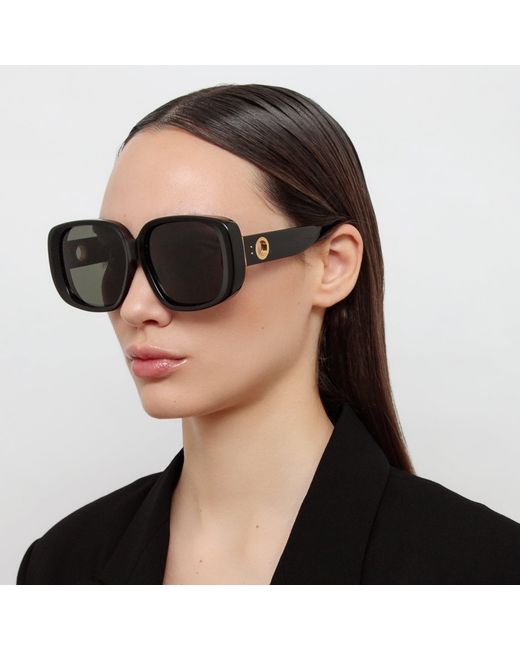 Linda Farrow Black Astrid Oversized Sunglasses