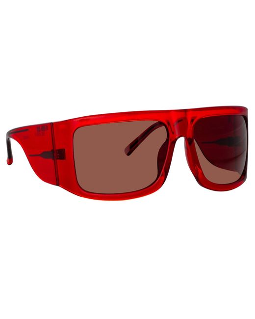 The Attico Red Andre Oversized Sunglasses