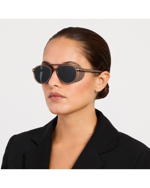 Linda Farrow Brown Sutton Explorer Sunglasses
