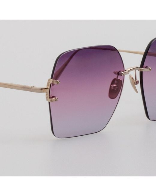 Linda Farrow Purple Carina Oversized Sunglasses