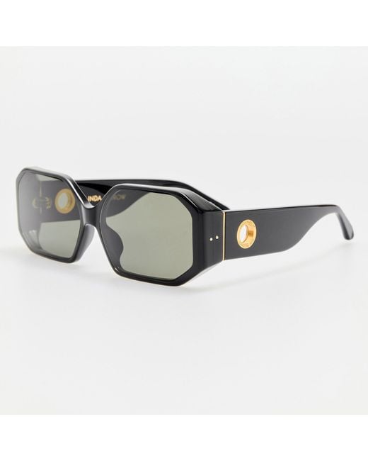 Linda Farrow Black Bailey Sunglasses