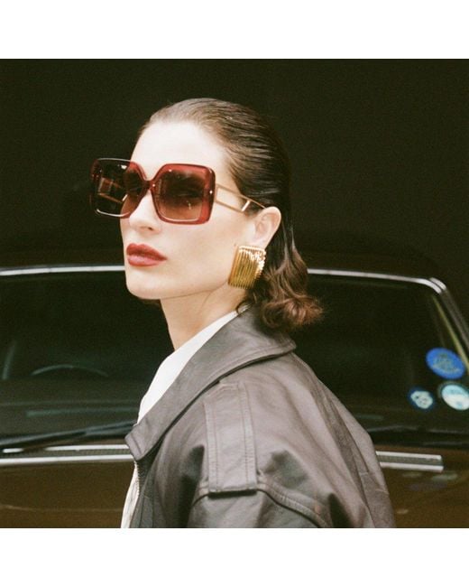 Linda Farrow Pink Macy Vista Temple Sunglasses