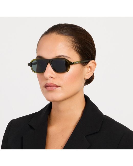 Jacquemus Green Becane Sunglasses Ln Khaki