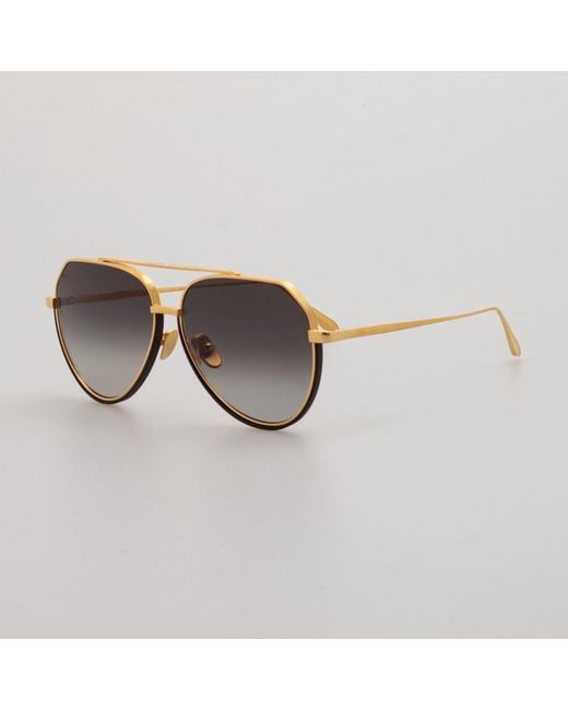 Linda Farrow Black Bayer Sunglasses