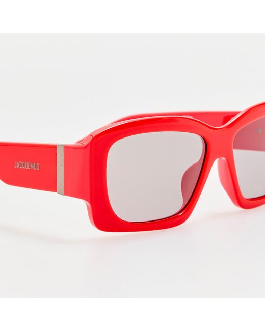 Jacquemus Red Croisiere Rectangular Sunglasses