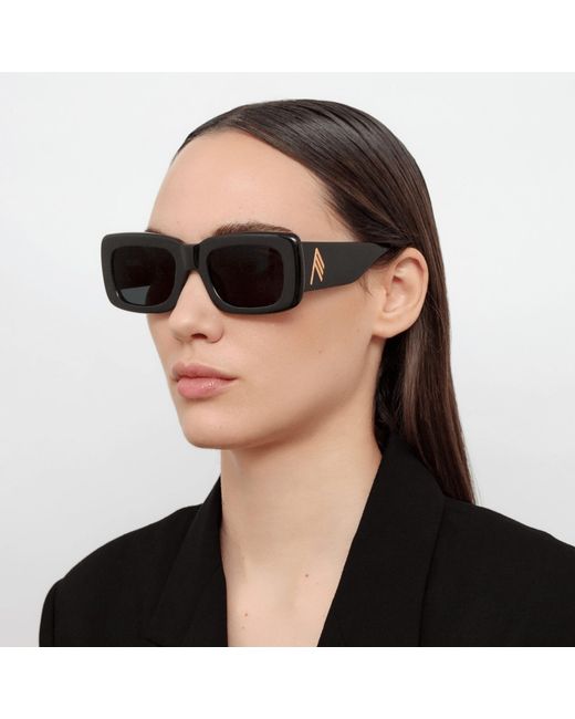 The Attico Yellow Marfa Rectangular Sunglasses