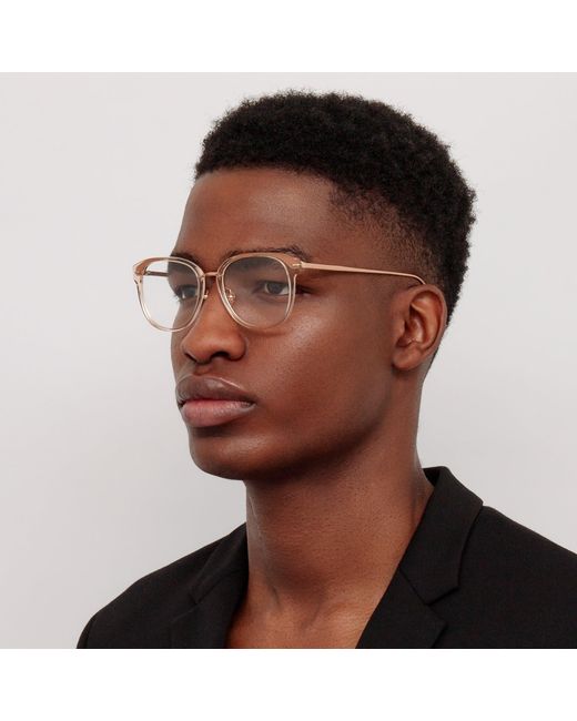 Linda Farrow Metallic Cyrus D-frame Optical