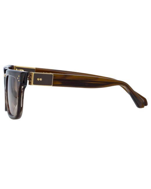 Linda Farrow Brown Yoan Angular Sunglasses