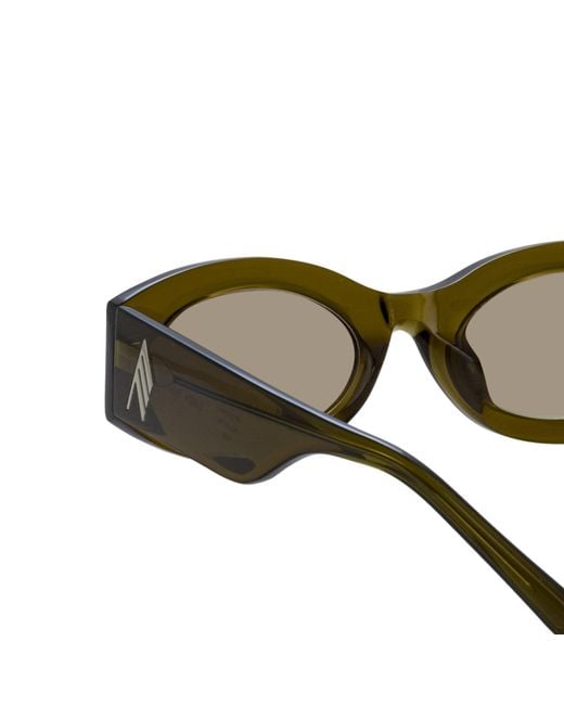The Attico Black Berta Oval Sunglasses