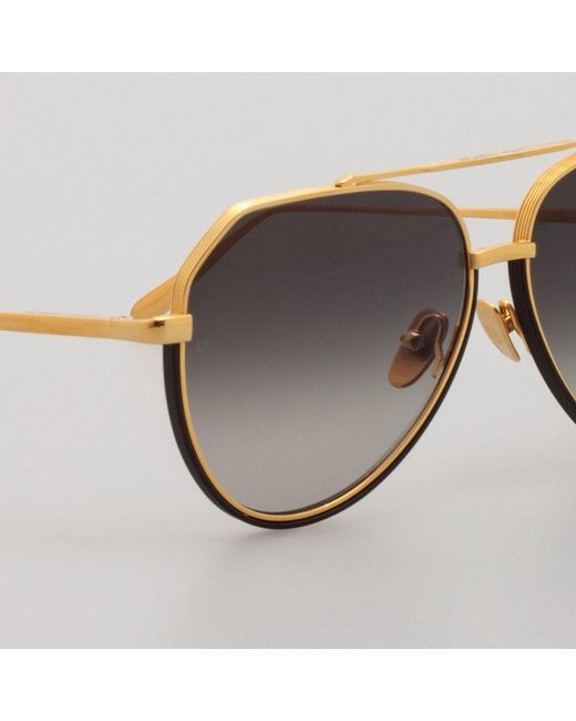 Linda Farrow Black Bayer Sunglasses