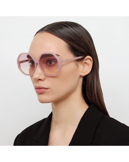 Linda Farrow Paloma Hexagon Sunglasses in Pink Lyst UK