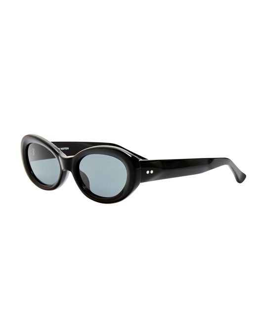 Dries Van Noten Black Oval Sunglasses