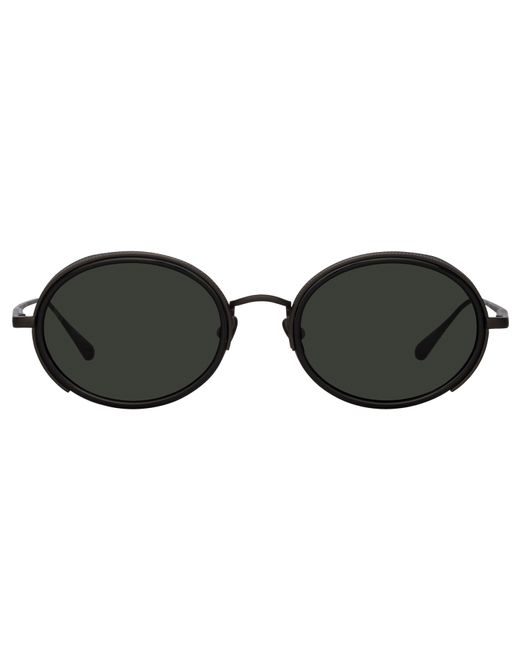 Linda Farrow Black Finn Oval Sunglasses for men