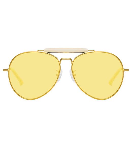 Linda Farrow Metallic Dries Van Noten 187 C2 Aviator Sunglasses for men