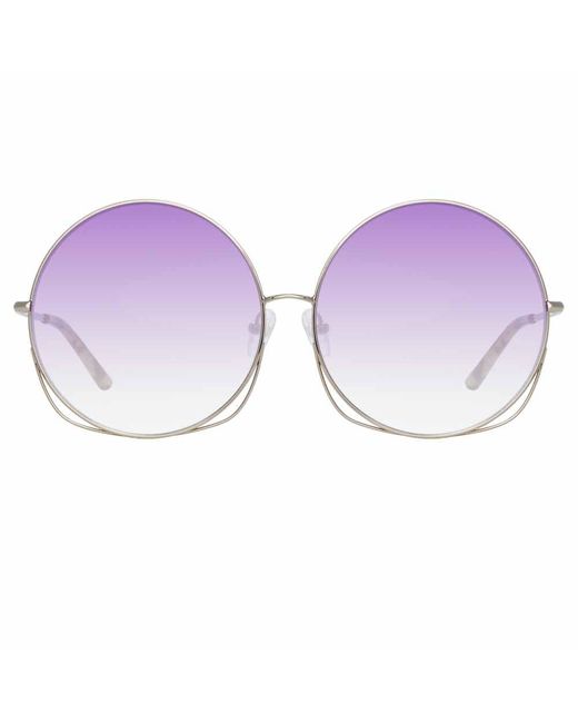 Linda Farrow Purple Matthew Williamson Freesia C5 Oversized Sunglasses