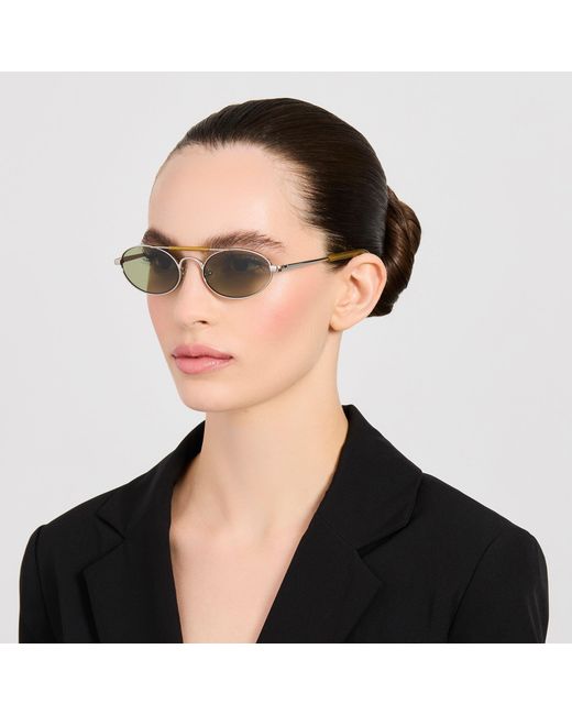 Dries Van Noten Green Oval Sunglasses