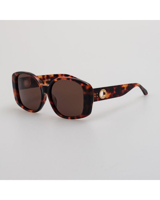 Linda Farrow Brown Venus Oversized Sunglasses