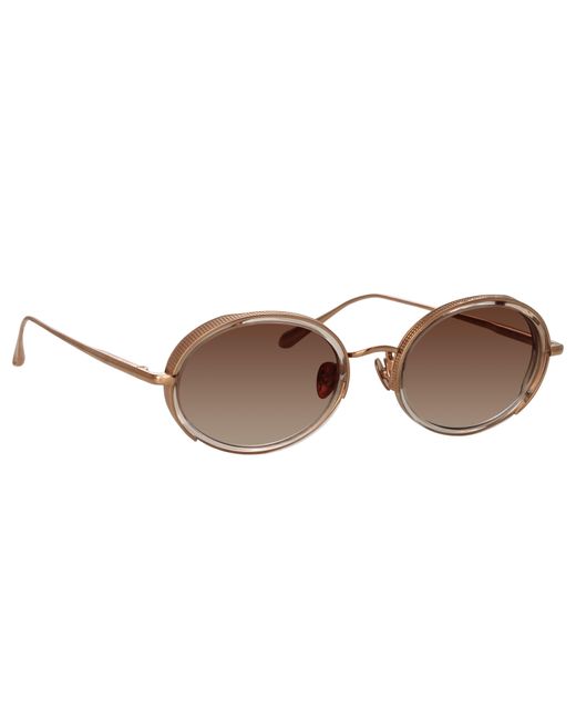 Linda Farrow Pink Finn Oval Sunglasses