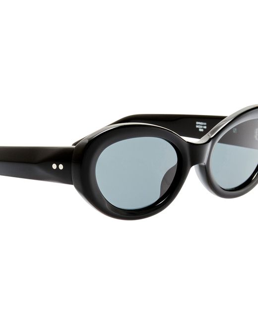 Dries Van Noten Black Oval Sunglasses