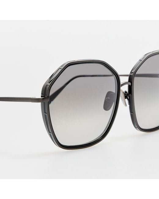 Linda Farrow Black Rowe Sunglasses