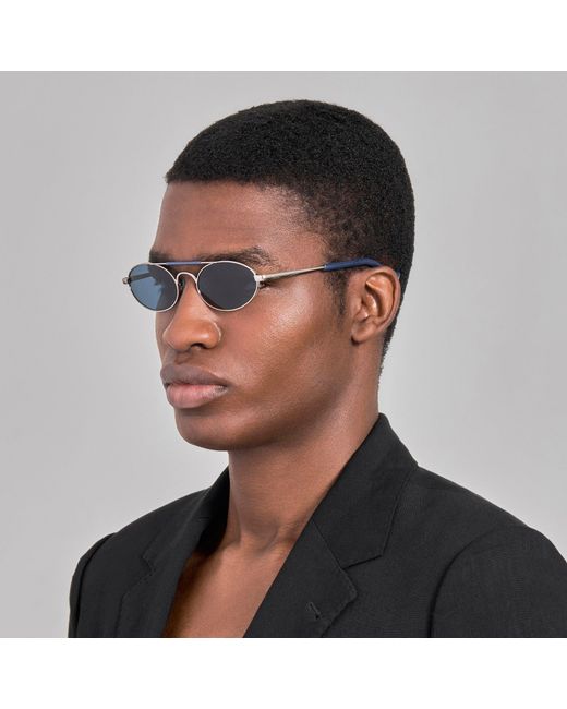 Dries Van Noten Blue Oval Sunglasses