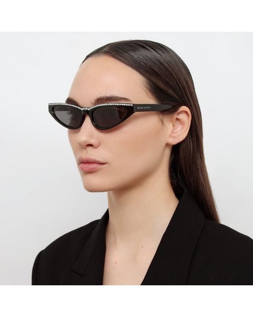 Magda Butrym Black Slim Cat Eye Sunglasses