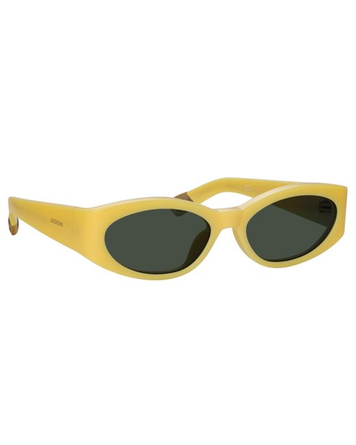 Linda Farrow Brown Ovalo Oval Sunglasses
