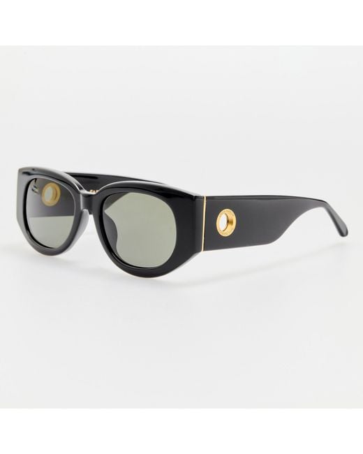 Linda Farrow Black Debbie D-frame Sunglasses