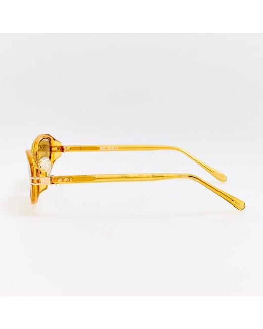 The Attico Yellow Ambra Oval Sunglasses