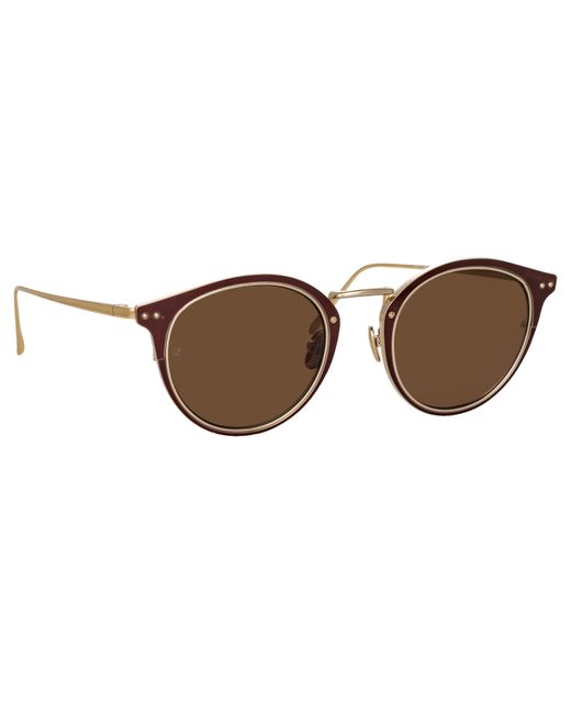 Linda Farrow Brown Cooper Oval Sunglasses for men