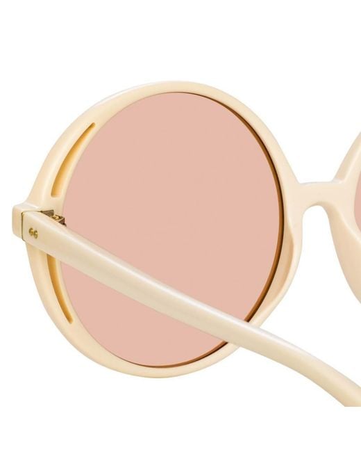 Linda Farrow Pink Bianca Round Sunglasses
