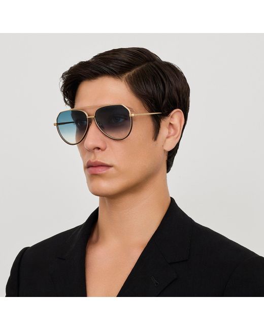 Linda Farrow Blue Bayer Sunglasses