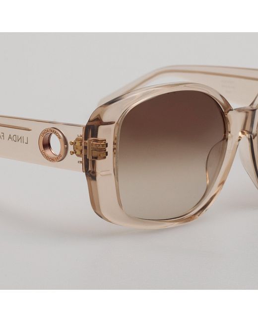Linda Farrow Brown Venus Oversized Sunglasses