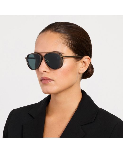 Linda Farrow Brown Cortes Explorer Sunglasses