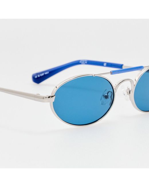 Dries Van Noten Blue Oval Sunglasses