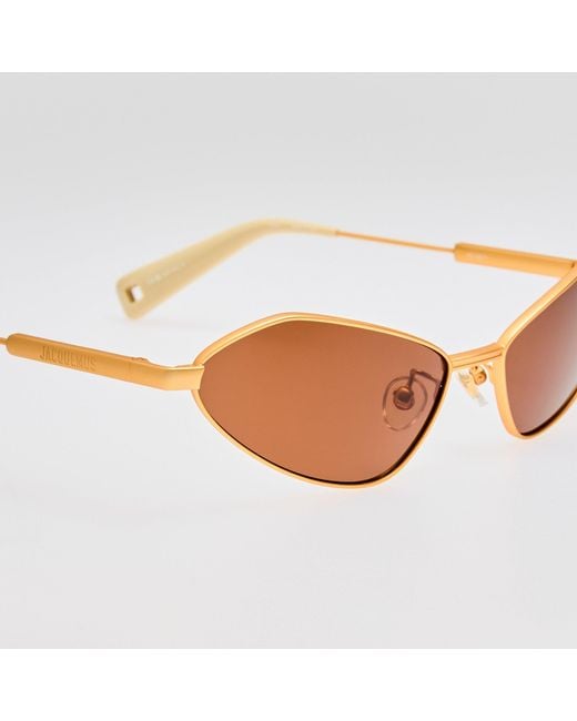 Jacquemus Brown Bambino Angular Metal Sunglasses
