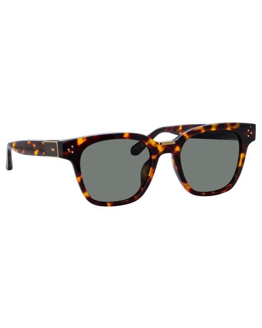 Linda Farrow Black Sanchez D-frame Sunglasses