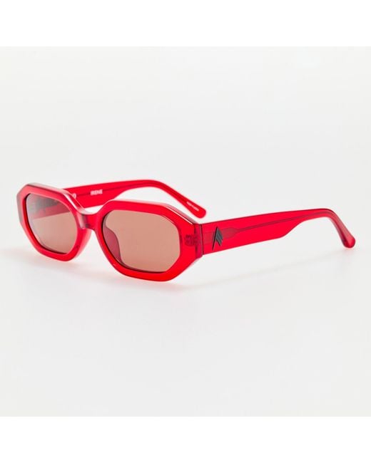 The Attico Red Irene Angular Sunglasses