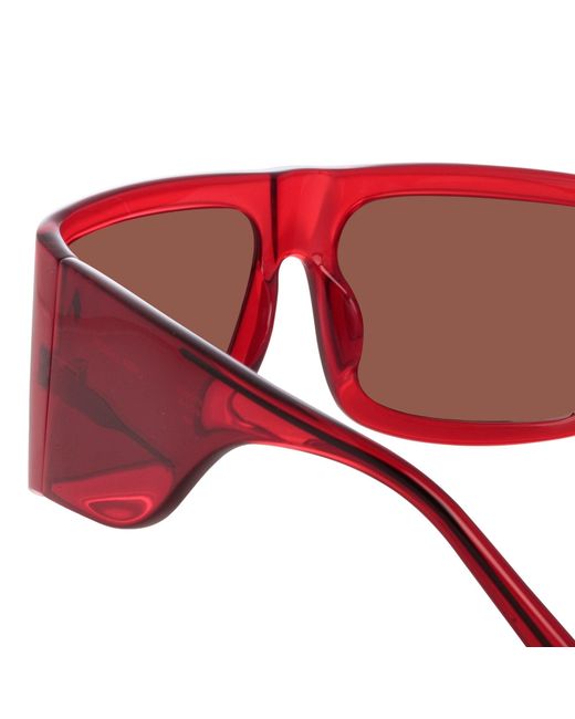 The Attico Red Andre Oversized Sunglasses