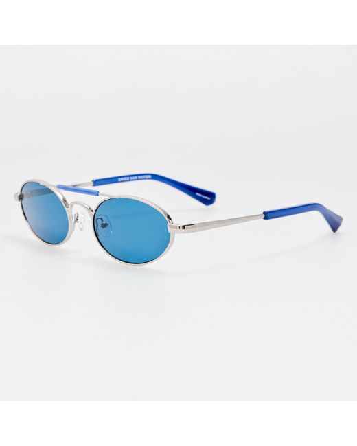 Dries Van Noten Blue Oval Sunglasses