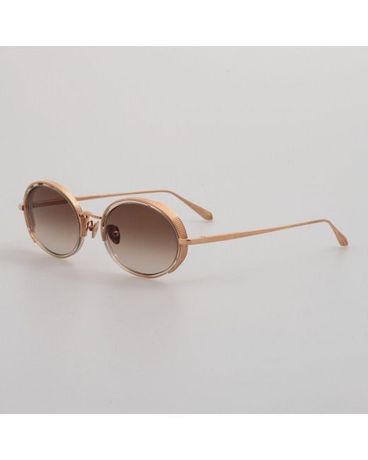 Linda Farrow Brown Finn Oval Sunglasses