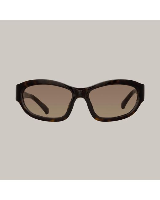 Dries Van Noten Brown Wrap Sunglasses