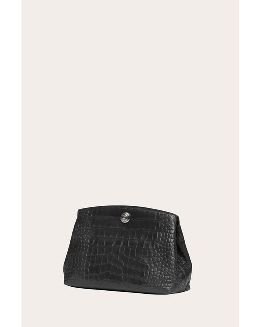 Liffner Black Pushlock Pouch Croc