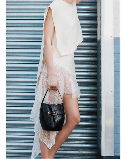 Liffner Black Belted Bucket Bag Mini Eel