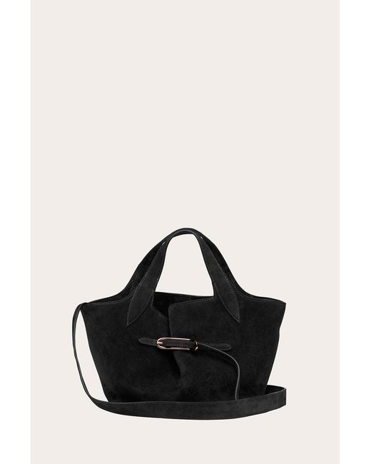 Liffner Black Belted Tote Mini Suede