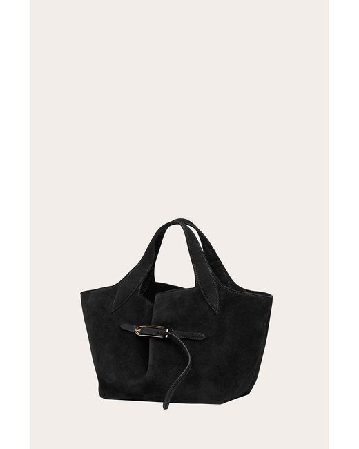 Liffner Black Belted Tote Mini Suede