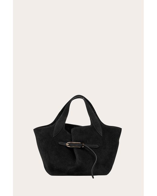 Liffner Black Belted Tote Mini Suede