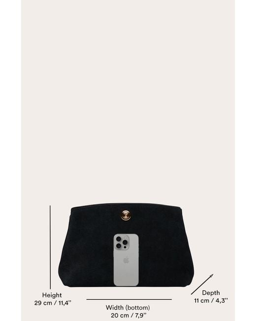 Liffner Black Pushlock Pouch Croc