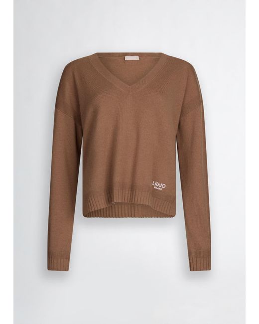 Liu Jo Maglia Marrone In Lana E Cashmere di Liu Jo in Brown