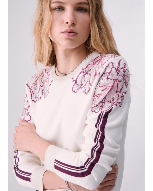 Pull Jacquard Liu Jo en coloris White